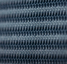 Close up of woven tensile fabric pattern in Blue