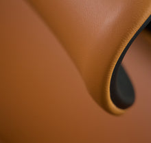 Close up of leather fabric in Cognac